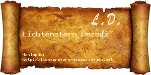 Lichtenstern Dezső névjegykártya