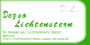 dezso lichtenstern business card