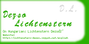 dezso lichtenstern business card